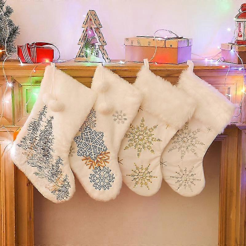 3pcs Christmas Stocking Sock Sack Gift Bag Tree Decoration Christmas Ornament