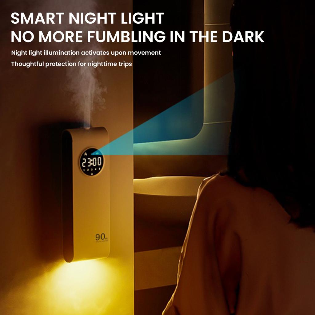 Air Humidifier 90ml with Night Lights Aromatherapy Diffuser with Smart Sensor Air Freshener for Home Bathroom Living Room Toilet