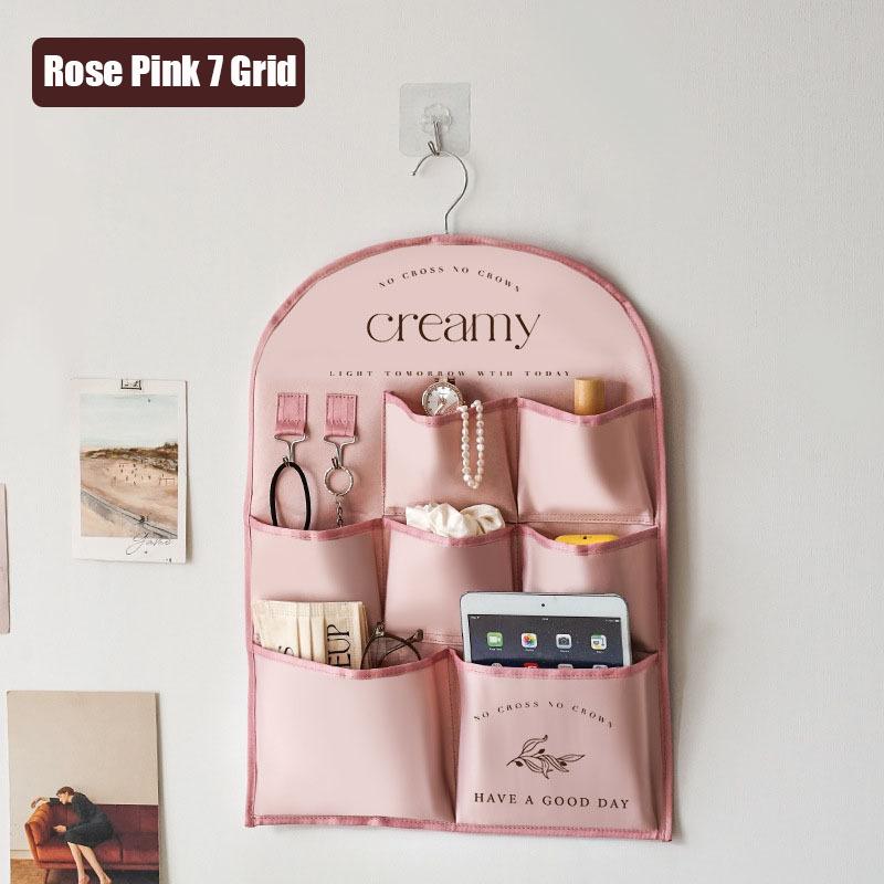 

Креативная настенная сумка для хранения с 3/7 карманами, атласный органайзер с крючками для ключей и всякой всячины, многоцелевые подвесные сумки для домашнего декора 1PCS