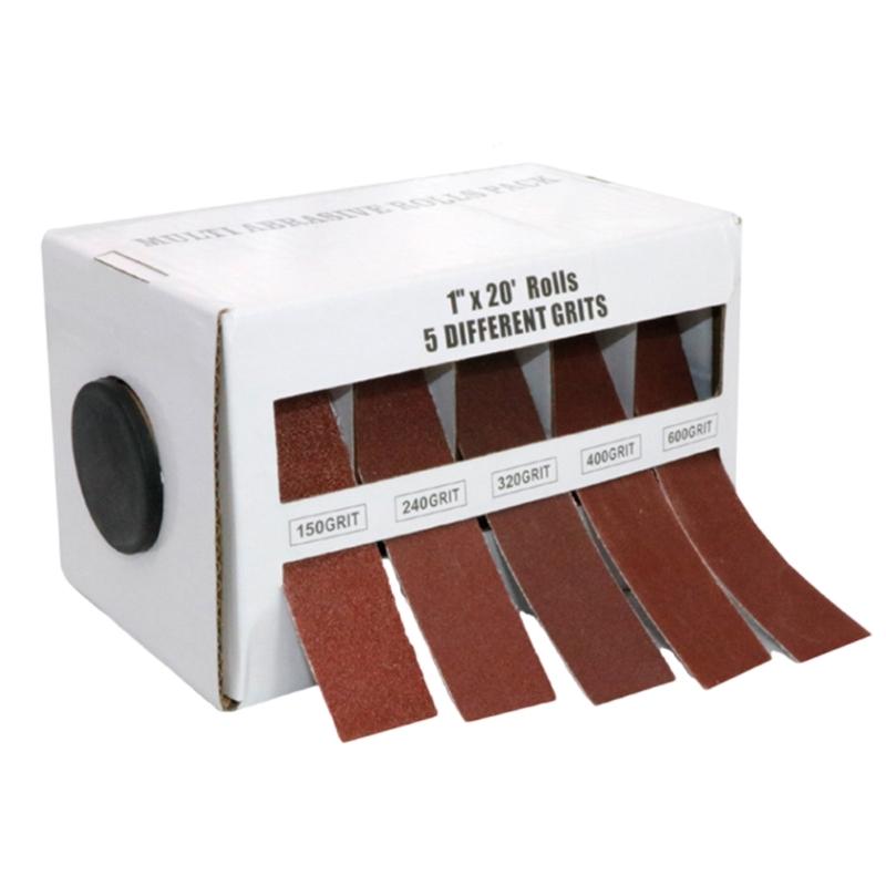 4/5/6 Grits Long Abrasive Sand Paper Rolls Variety Pack with Dispenser Drawable Emery for Woodworking