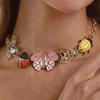 New Fashion Insect Beetle Jewelry Dripping Oil Pendant Necklace Sweet Earrings Niche Design Women Accessories