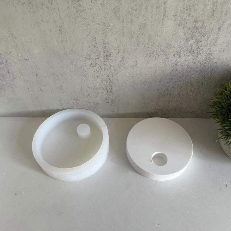 

Candlestick Silicone Mold Candle Stand Mould Round Shaped Candle Holder Gypsum Molds Ornaments Home Decorations Mould S