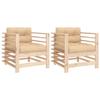 VidaXL Garden Chairs with Cushions Set of 2 Solid Pine Wood 825674
