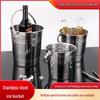 Thickened Stainless Steel Ice Bucket for Bars - Ideal for Champagne, Beer, and Wine.