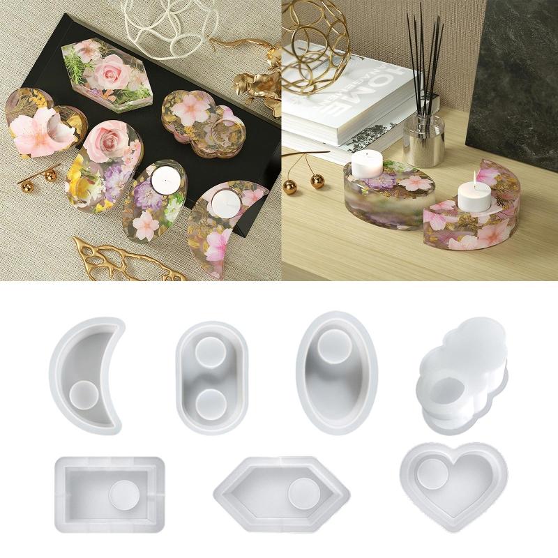 1Pcs Tealight Candle Holder Resin Molds,Silicone Candle Holder Molds for Epoxy Resin Casting,DIY Valentine's Day Gifts
