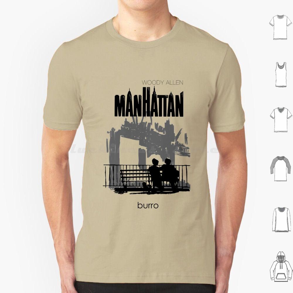Woody Allens ManhattanIllustration T Shirt Cotton Men Women DIY Print Woody Allen Manhattan Film Cinema Movies Cool Outline B S