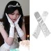 1pair Satin Glove Women Evening Party Mittens Solid Color Long Finger Mittens for Men and Women