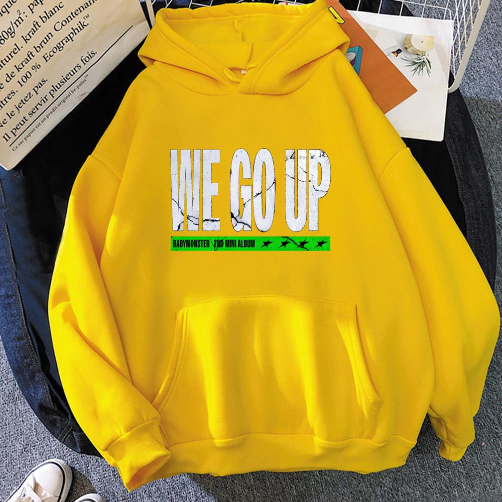 Song WE GO UP Hoodies Baby Korean Girl Group Monster  with Hooded Simplicity Casual Sweatshirt Moletom Cartoon Winter Hoody
