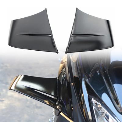 1 par de alerones universales para motocicleta, de color negro mate o negro brillante, kit de alerones aerodinámicos, pegatinas decorativas para motocicleta
