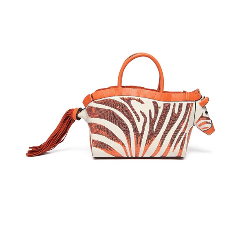 Spring/Summer New Zebra Beaded Sequin Personality Styling Single Shoulder Crossbody Mobile Phone Purse For Women