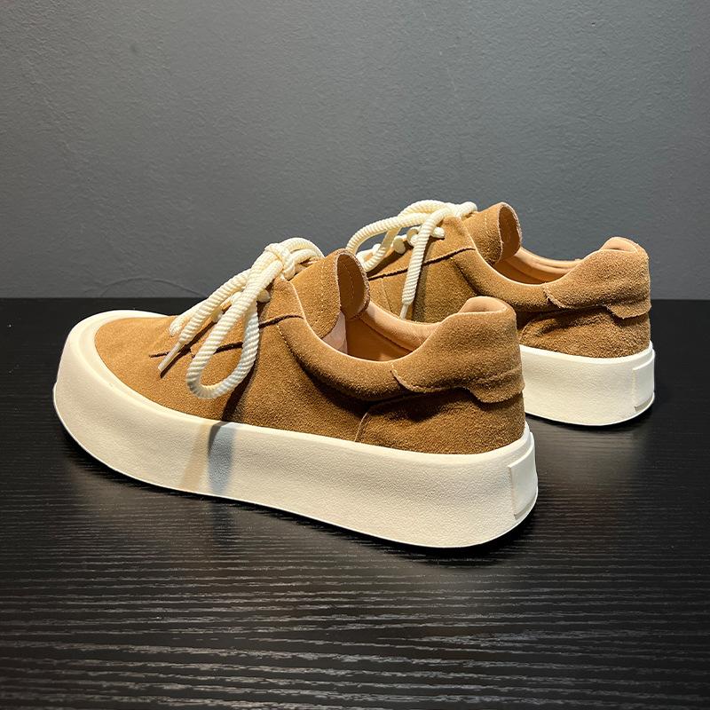 Japanese street retro casual board shoes 2024 new men's shoes platform versatile breathable low-top skateboard shoes 8008-B