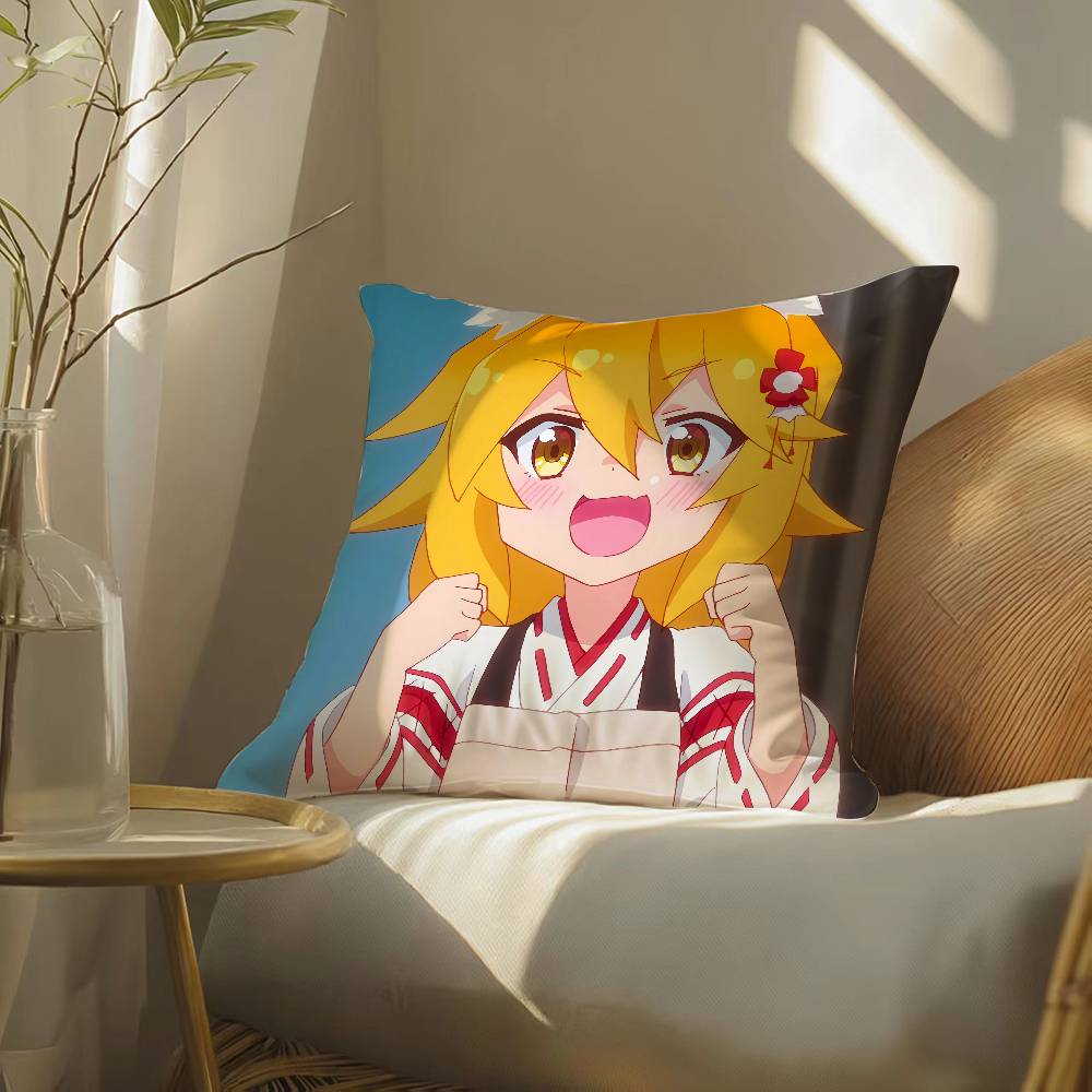 Healing Animation The Helpful Fox Senko-san-Anime Pillow Case Silky Elegant Comfort Sofa Bed  Invisible Zipper Beach Pillowcase