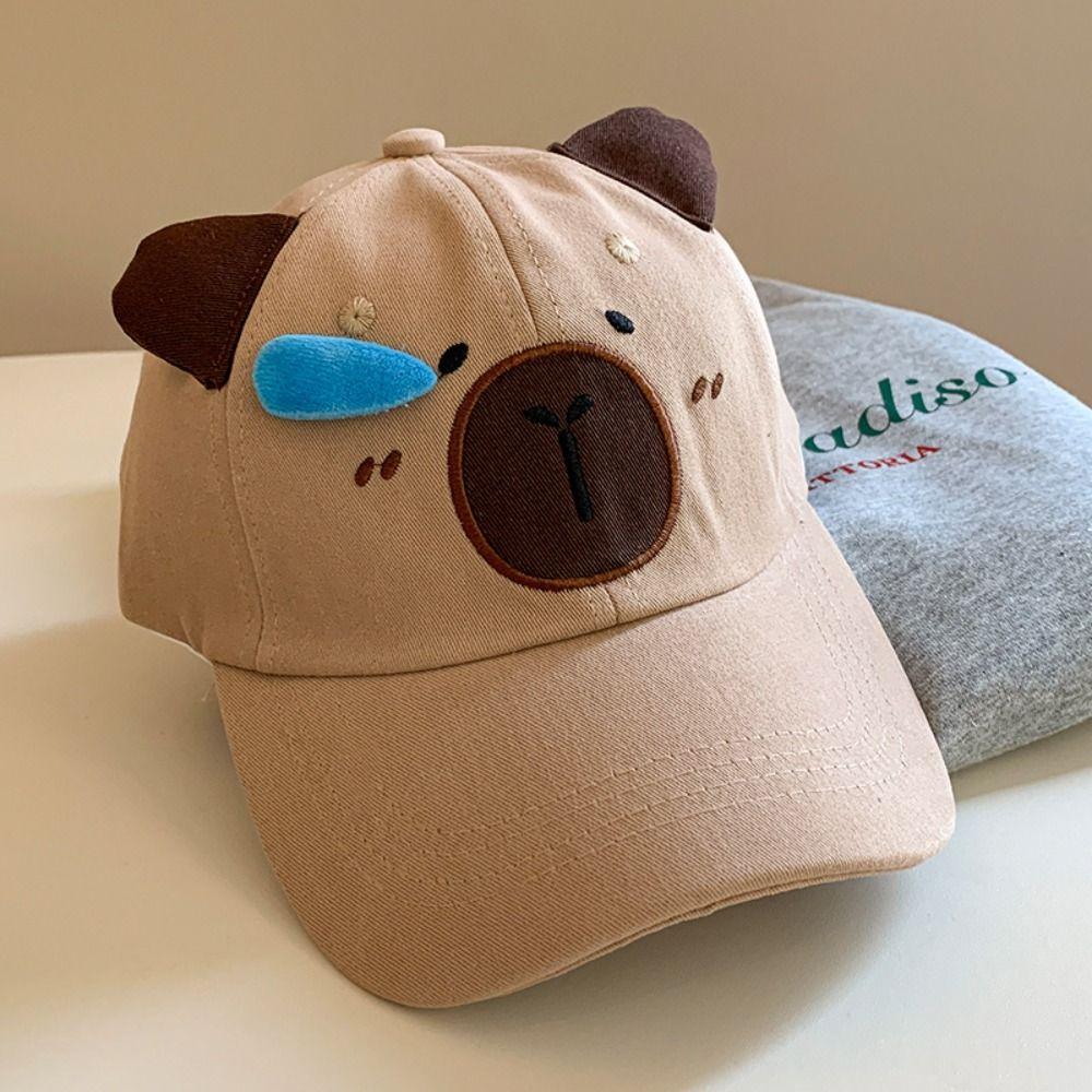 Korean Children’s Peaked Cap Snot Capybara Cotton Baseball Hat Cute Boys Girls Sunscreen Hat Outdoor