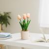 Artificial Tulip Flower Bonsai Ornaments Simulation Fake Potted Bouquet For Home Office Room Desk Decor