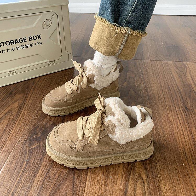 "Uncle Wen" Koala~ New non-slip velvet warm snow boots leather short boots cotton shoes children thickened warm