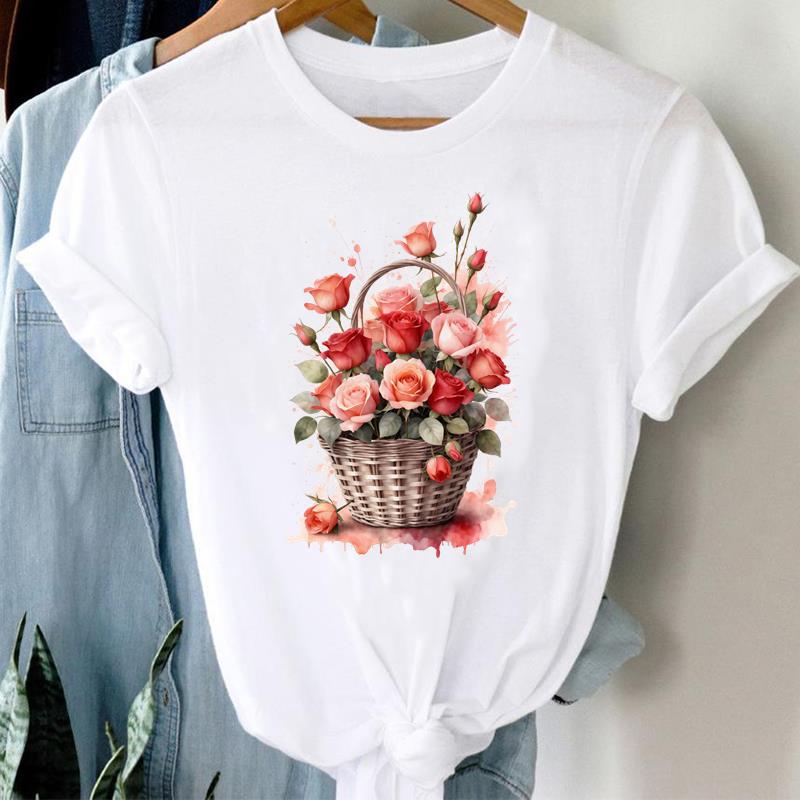 (Asian Size) Printed Female Clothing Women Tee Letter Cute 90s Sweet Lady  T Shirt  Casual Fashion Top Graphic Short Sleeve T-shirts