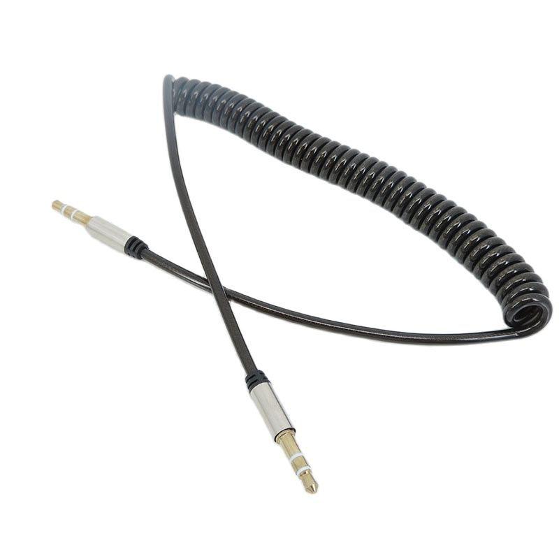 1.5m/3M 3.5mm Male To Male Jack Audio Spring Connector Cable Stereo Audio Aux For Car Headphone Speaker Extension Wire Cord