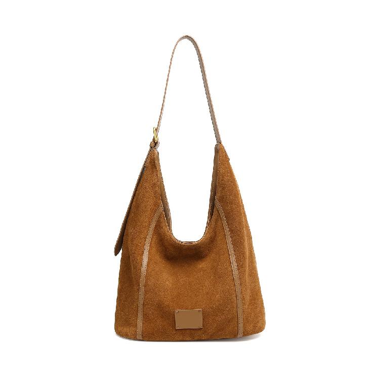 2025 New Matte Leather Women's Bag Retro Trend Commuting Versatile Shoulder Handbag Large Capacity Tote Bag