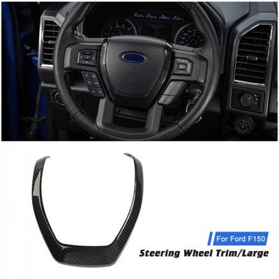 Carbon Fiber Steering Wheel Frame Decor Cover Trim For Ford F150 15+ Accessories