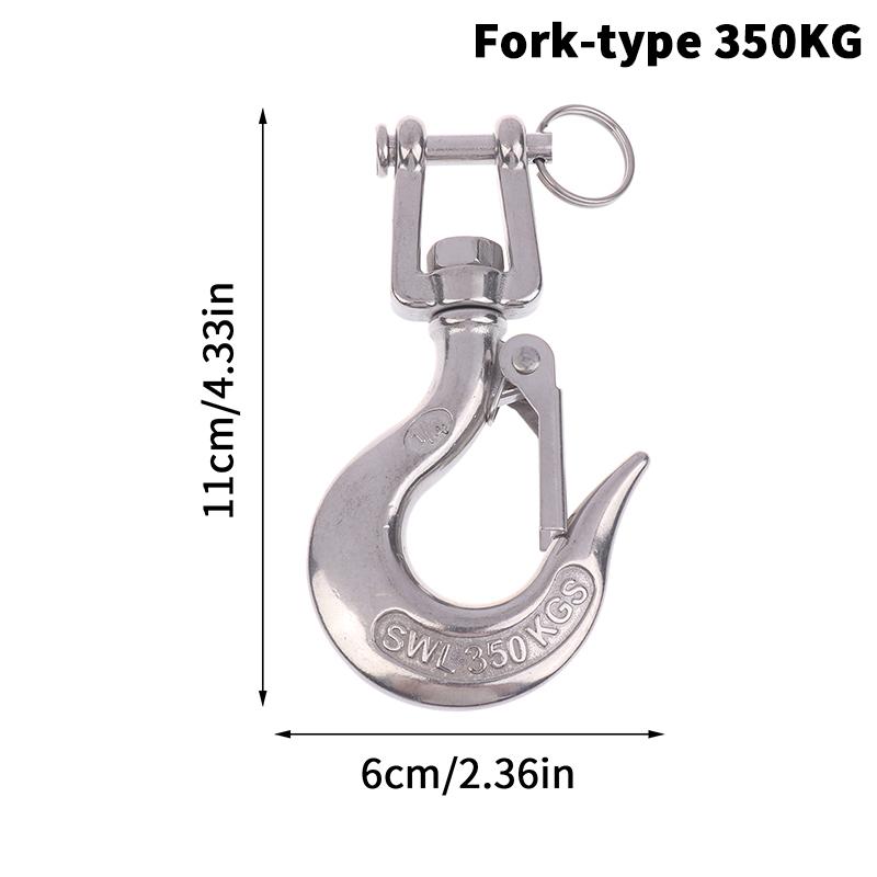(YY)Silver 304 Stainless Steel Trigger Swivel-Eye Lifting Snap Tone Hook with 150/ 350/650KG Loading Capacity