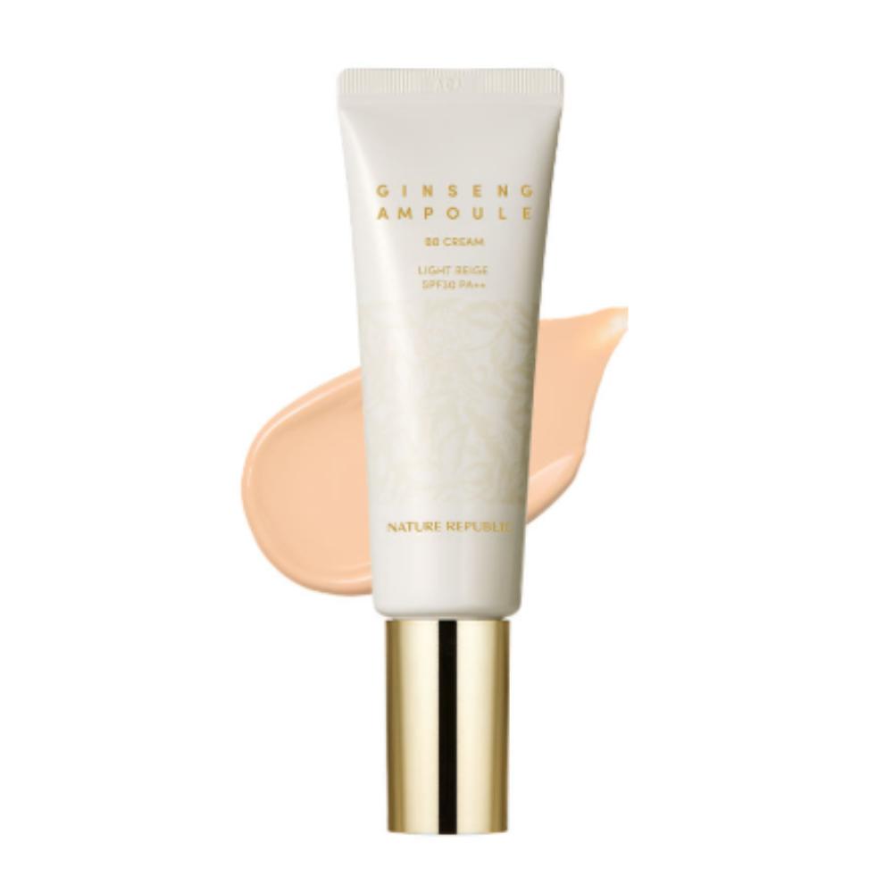 BB-крем с женьшенем Nature Republic (50мл): BB-крем с высокой степенью покрытия и питанием женьшенем для упругого, сияющего цвета лица 01 Light Beige