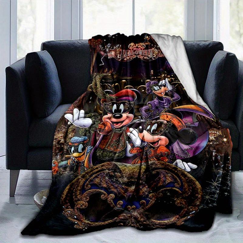 1pc, Disney Halloween Home Decor: Cozy Flannel Blanket for Bedroom, Living Room Perfect Gift, Outdoor Blanket & Car Cover Features Mickey, Minnie