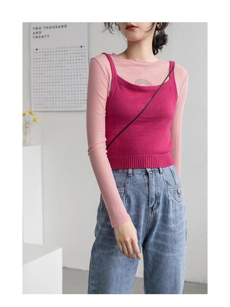 Hyuna Style Women's Mesh Long Sleeve Sun Protection Shirt, 2023 Summer Ice Silk Base Layer T-Shirt