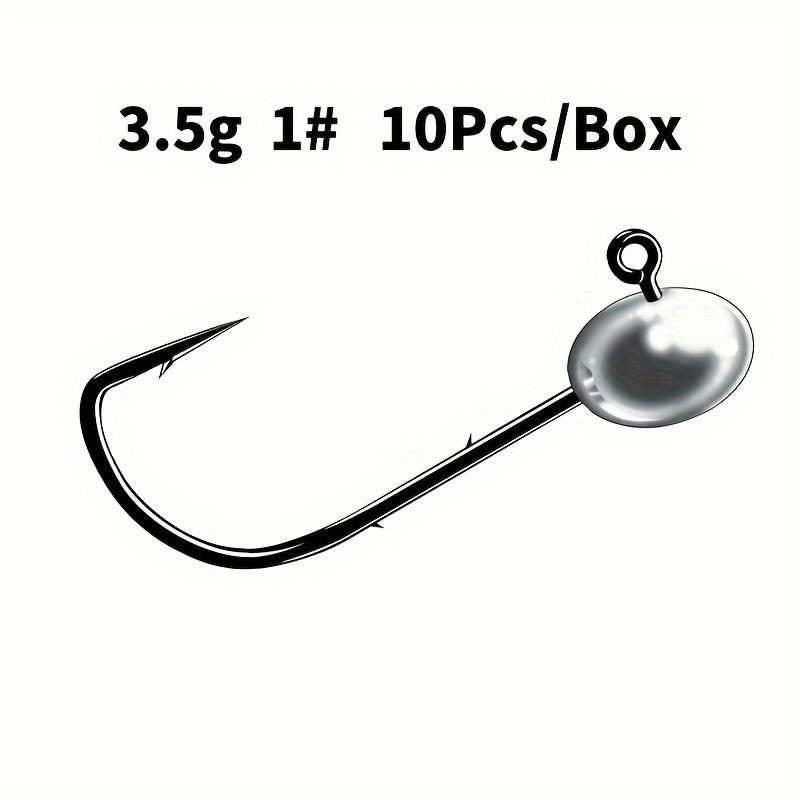 10pcs/box 3X Reinforced Lead Fishing Hook, Lure Double-Back Sting, Root Fishing Hook Anti-Loose Small Lead Head Hook Green Tail Hook