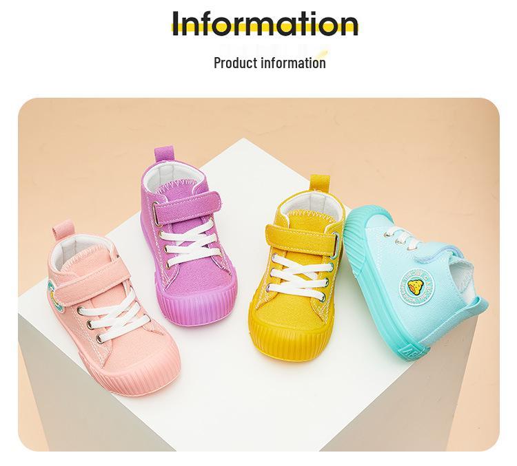 High-Top Canvas-Schuhe für Kinder Frühjahr/Herbst 2026 - Weichsohlige Kleinkind-Sneaker für Jungen & Mädchen
