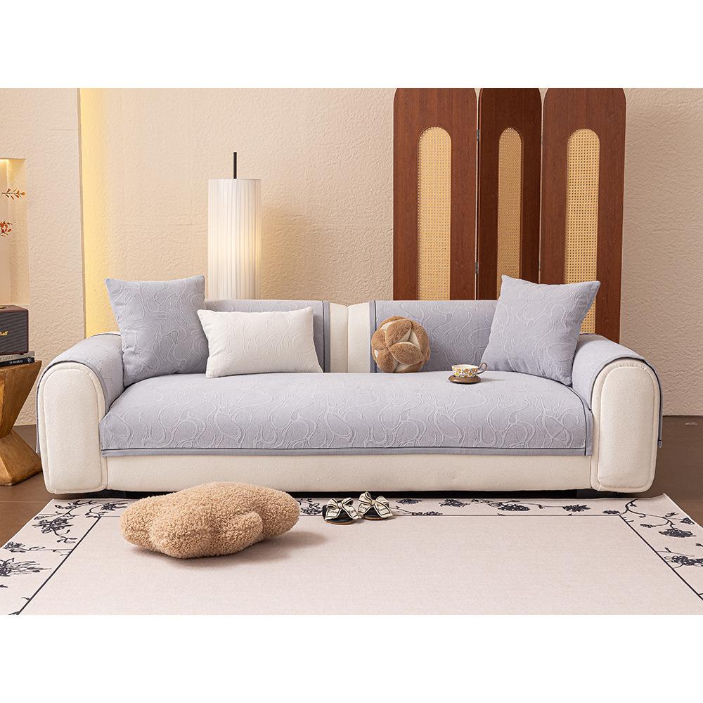 Four Seasons Universal Sofa Cushion  New Chenier Sofa Cover Non-Slip Straight Row Sofa Cushion Cushion One Piece