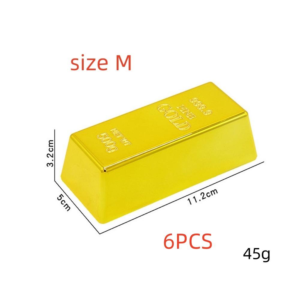Fake Gold Bar Replica Golden Bullion Glittering Brick Decorative Movie Prop For Stage Decoration Halloween Pirate Party Supplies