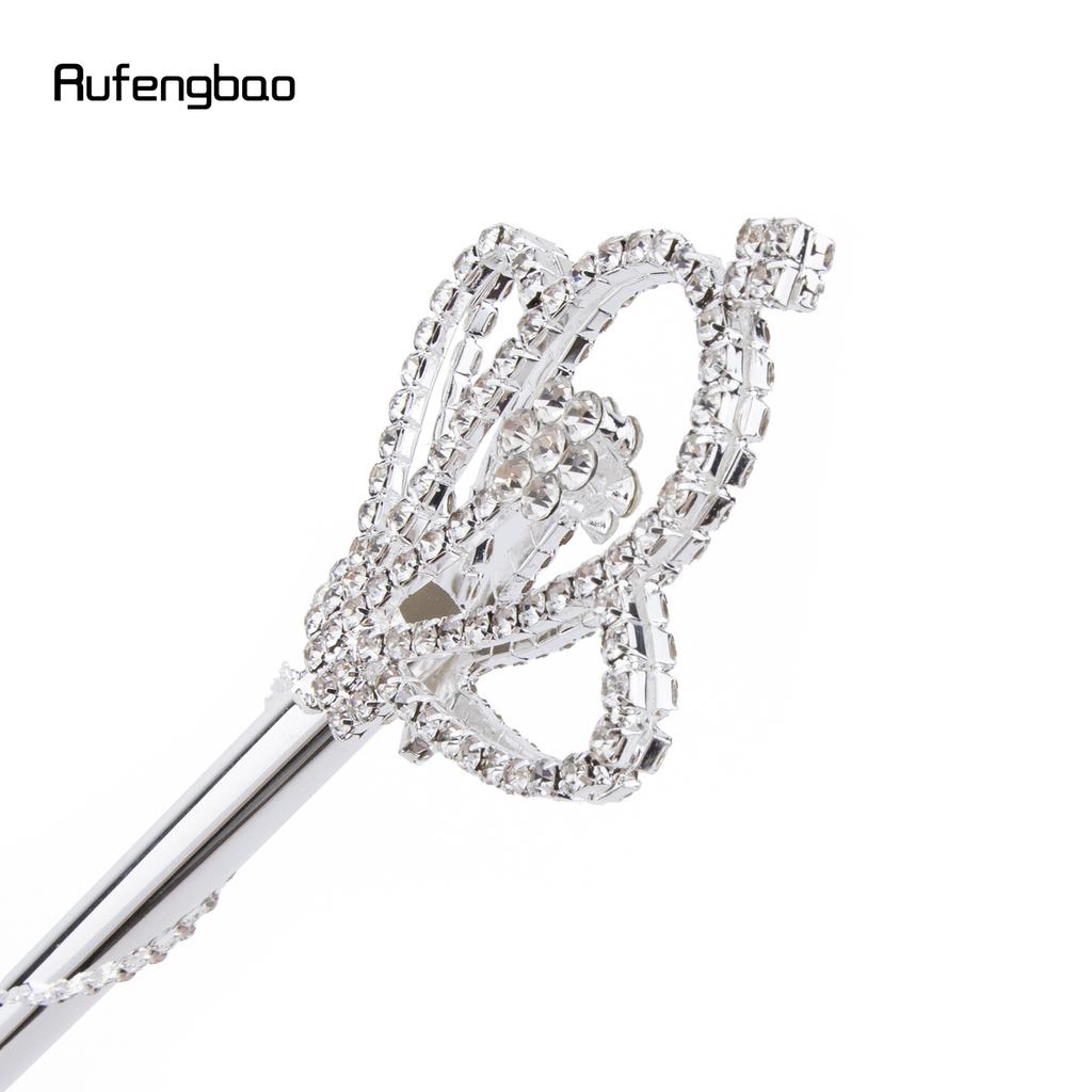 Corona in Lega di Diamante Bianco Bacchette Fatate Bacchette da Principessa per Bambina Bacchetta da Angelo per Bambini 47cm