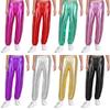Kinderen meisjes dansbroek glanzende metallic hoge taille hiphopbroek streetwear joggingbroek