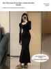 Black Fishtail Bodycon Dress for Women - Sexy, Slim-Fit Stepmother Style for Early Autumn
