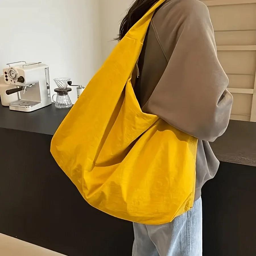 Lässige Nylon-Tragetasche für Damen Handtasche Umhängetasche mit Reißverschluss, Langlebig Leicht zu Reinigen für Pendeln, Arbeit, Reisen, Arbeit