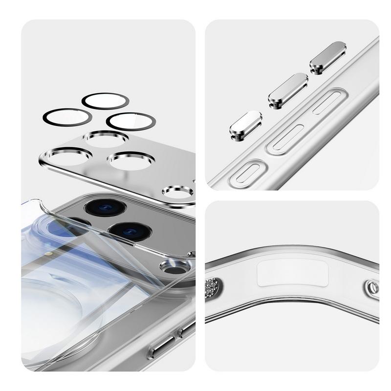 Magnetic Ring Stand Cover Case For iPhone 17 Pro Max 16 15 14 13 12 Pro Max Luxury Lens Protector Film Hybrid TPU+PC Clear Back Phone Holder Cover