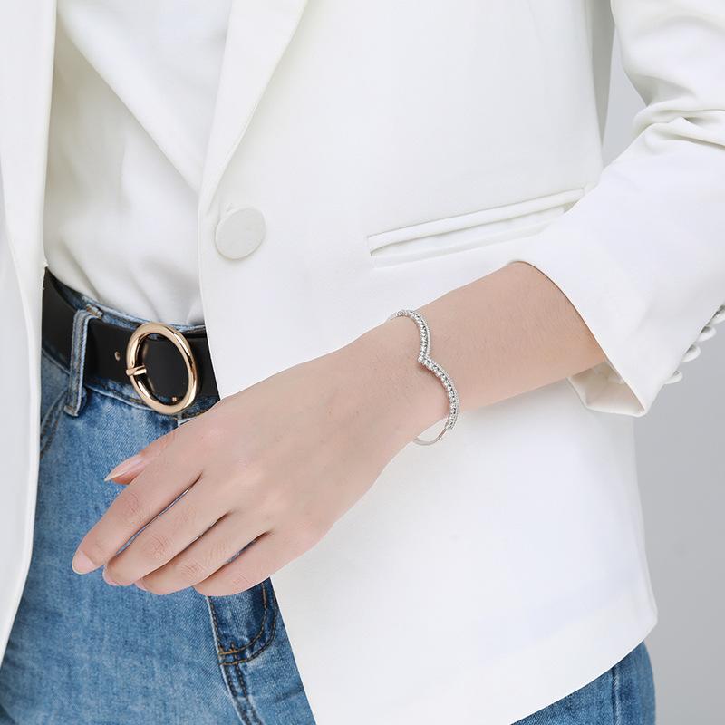 Tancise klasyczna 925 srebro bransoletka z cyrkoniami biżuteria geometryczny koralik łańcuch Link bransoletki moda grzywny prezent ślubny dla dziewczyny kobiet