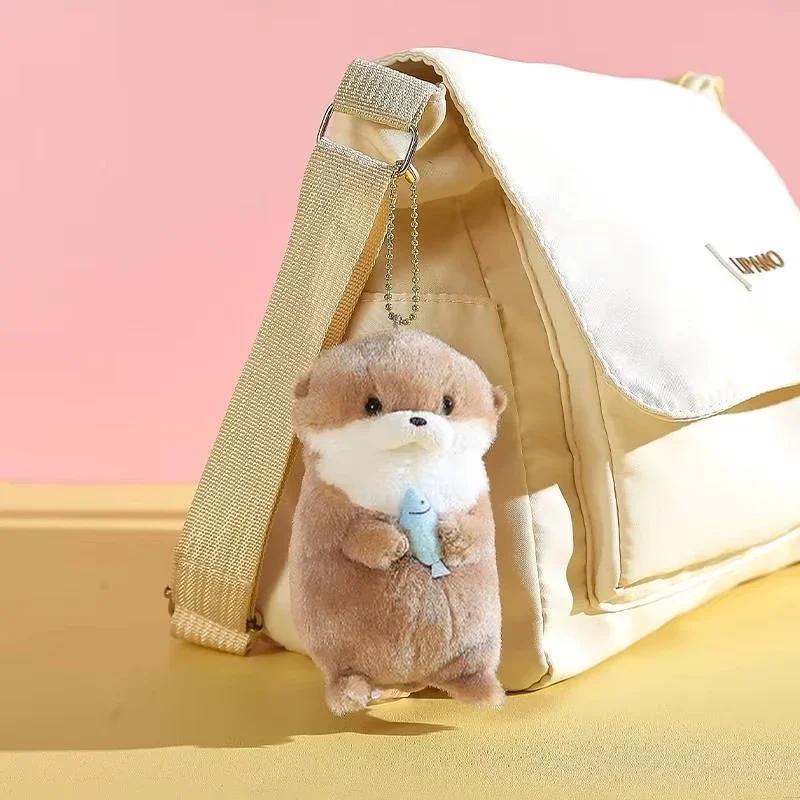 Loutre Mignonne Câlin Poisson Porte-clés Peluche Doux Animal Marin Poupée Accroche Sac à Dos Kawaii Dessin Animé Charme Sac Cadeau de Vacances Filles