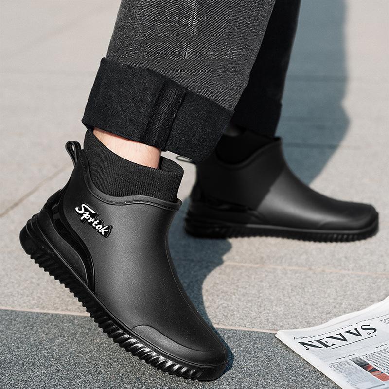 Outdoor Men Fishing Rain Boots Non-slip Waterproof Rain Boots Indoor Warm Kitchen Work Rain Boots Car Wash Rubber Boots