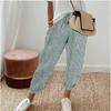 Women's Summer Fashionable Loose Stripe Printed Elastic Waist Drawstring Casual Pants