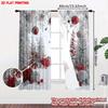 2D flat printing 2pcs Popular Christmas curtains Christmas Red and Silver Digital Printed Polyester Drapes Holiday Decorations