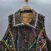 European and American leopard print denim vest women's summer sleeveless vest versatile outer wear vest foreign style short jacket cross-border trendy