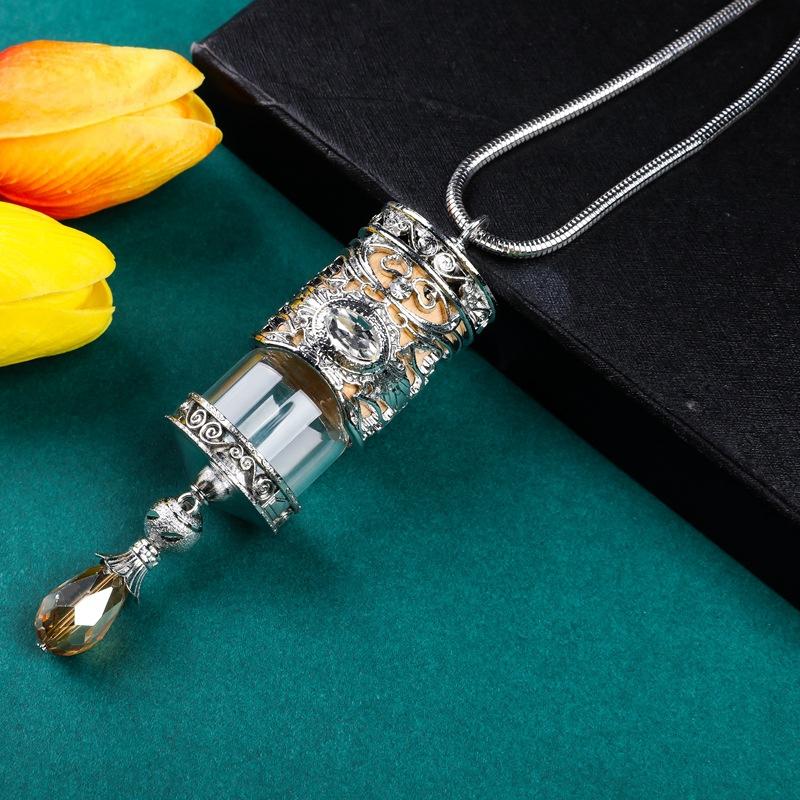 Legierter Auto-Lufterfrischer-Halter – Goldene Hängende Parfümflasche für Rückspiegel, Luxuriöses Innenraumzubehör