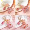 1pc Alphabet Keychain Cute Butterfly Resin Key Chain Ring Bag Backpack Charm Car Hanging Pendant Women DIY Jewelry Making