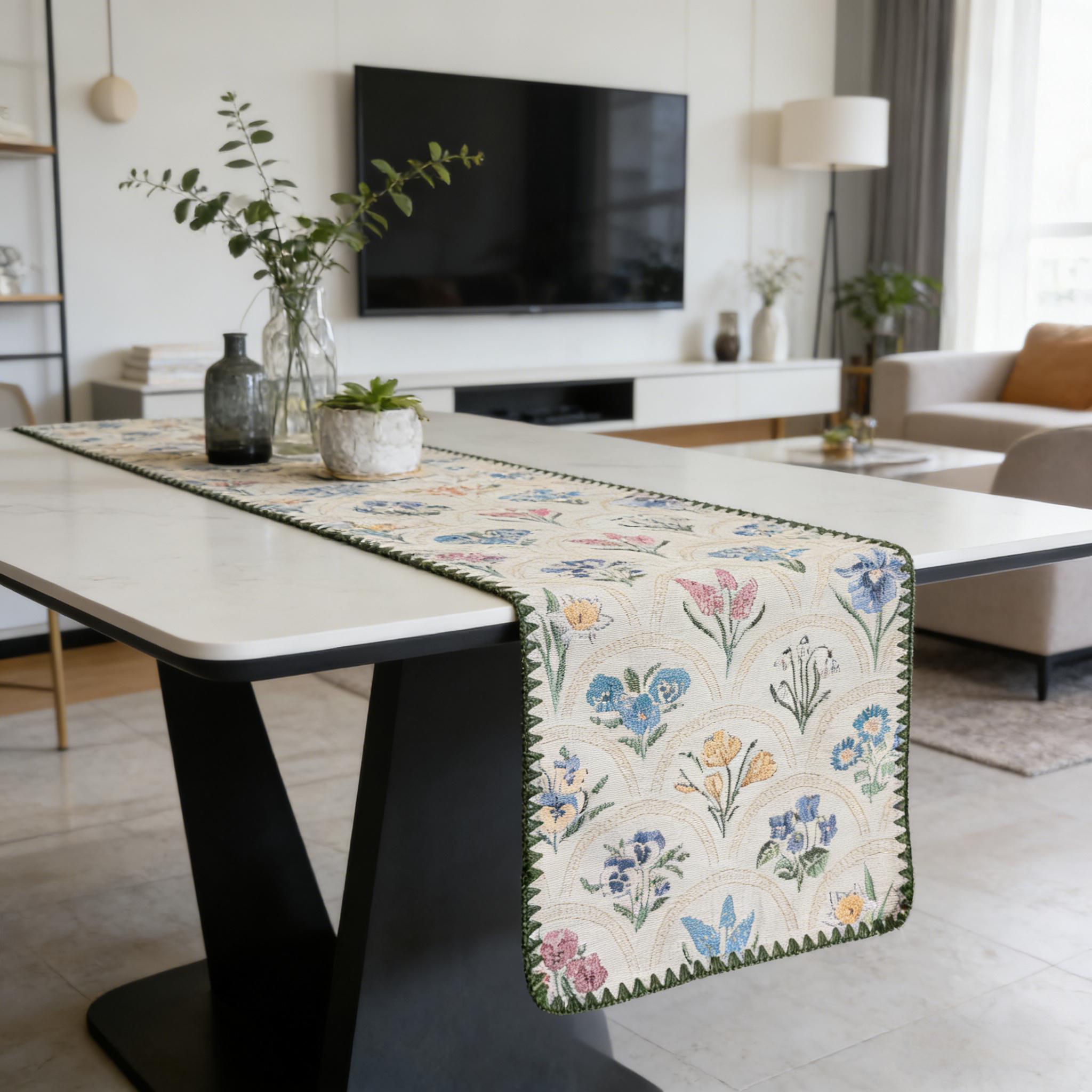 Modern Decorative Home Table Runner Nordic Cotton Linen, Soft Table Runner for Dining Table TV Stand Center Table Table Runner 30X45cm