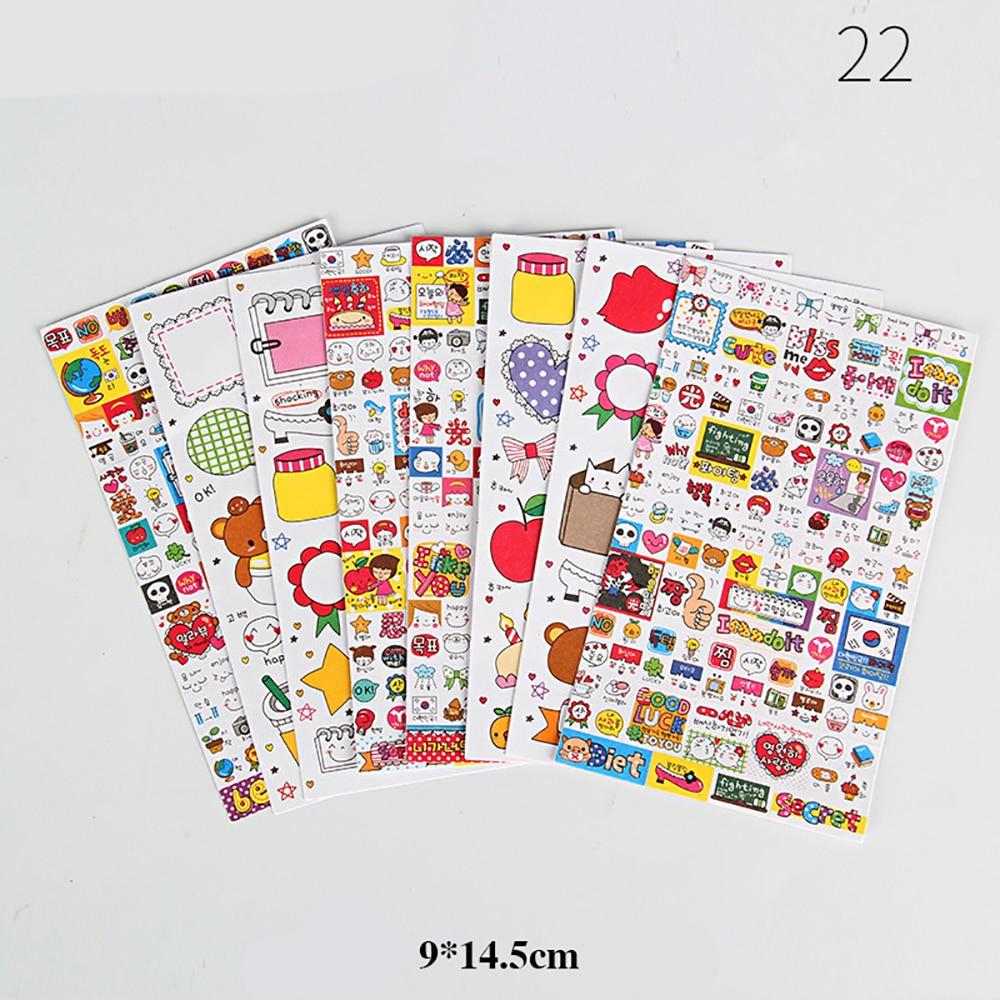6 Sheets Cartoon Creative Stickers DIY Scrapbook Diary Phone Decorative Stickers Stationery