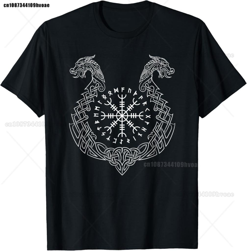 Viking Blood Runs Through My Veins Viking Ship TShirt Nordic Style Mens Oversized Short Sleeve Tops Tees Designer Clothing