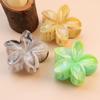 Flower Shaped Hair Claw Clip Resin Marble Texture Gradient Color for Weddings and Parties Daily Use Hair Accessories