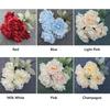 Multicolor Artificial Flower Peony 5 Forks 5 Heads Silk Petals Lifelike Flowers Green Leaves Floral Arrangement