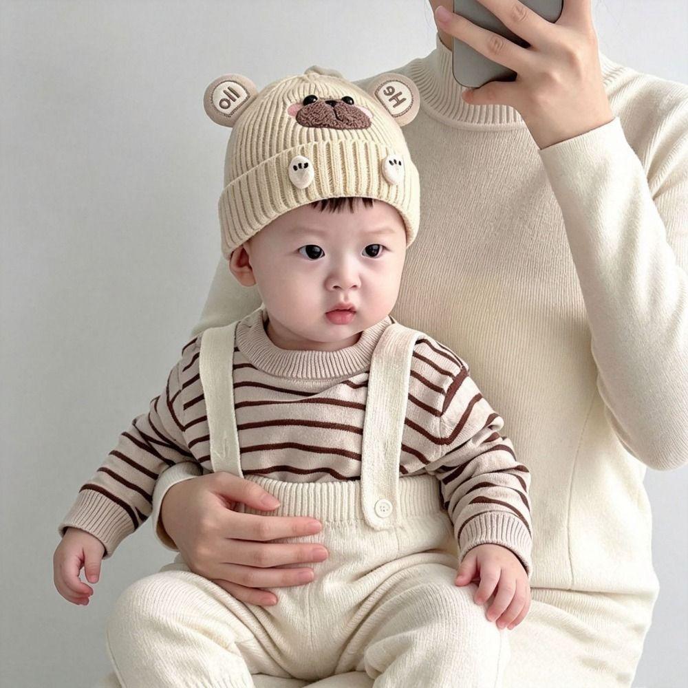 Wind Proof Baby Hat Soft Knit Pullover Hat Cute Toddler Cap Daily